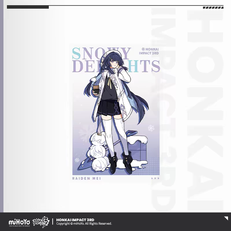 Honkai Impact 3 Snowy Delights PET Postcard Raiden Mei Winter Coat miHoYo