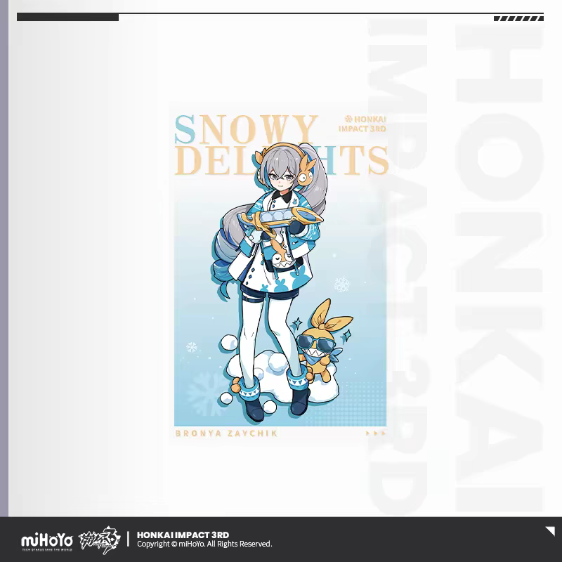 Honkai Impact 3 Snowy Delights PET Postcard Bronya Zaychik Winter Outfit miHoYo