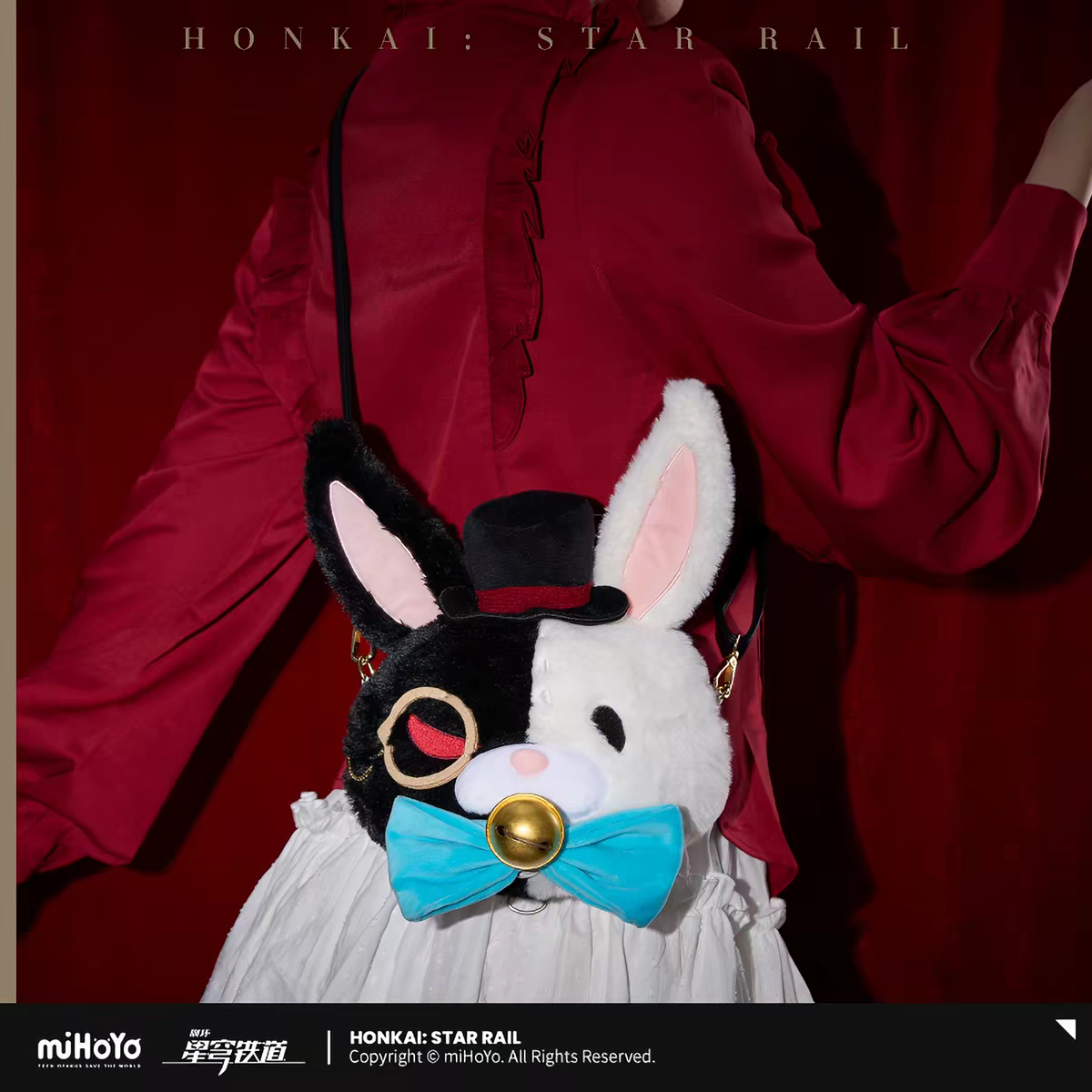 Honkai Star Rail Aventurine Plush Crossbody Bag Worn Lifestyle Side View miHoYo