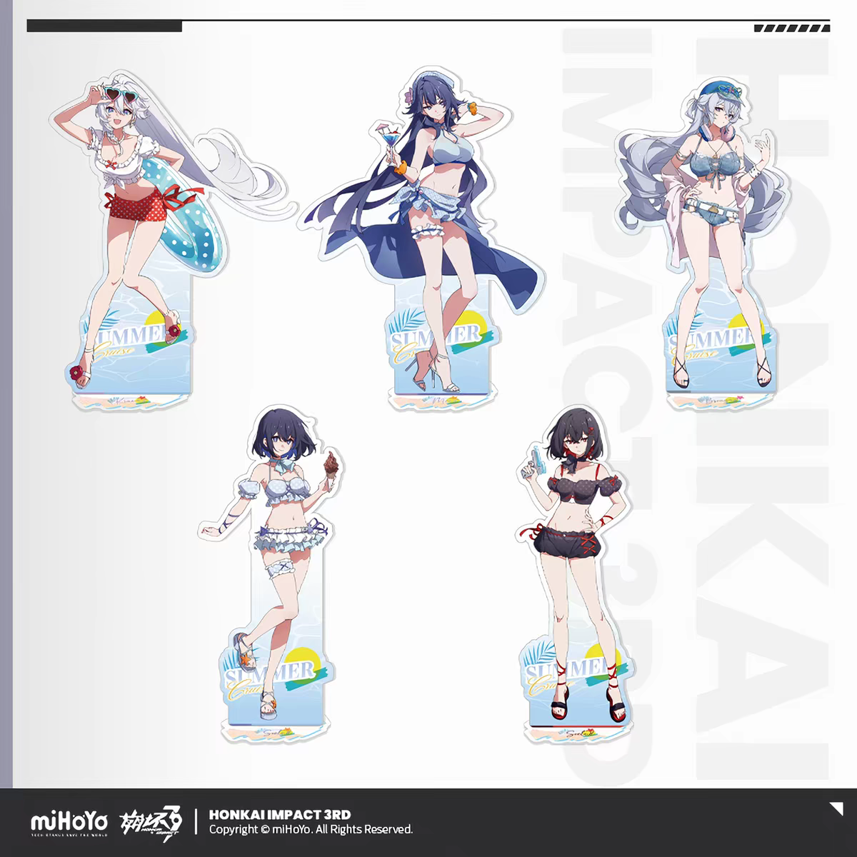 Honkai Impact 3 Summer Cruise Vol.6 Acrylic Stand All 5 Characters Overview miHoYo