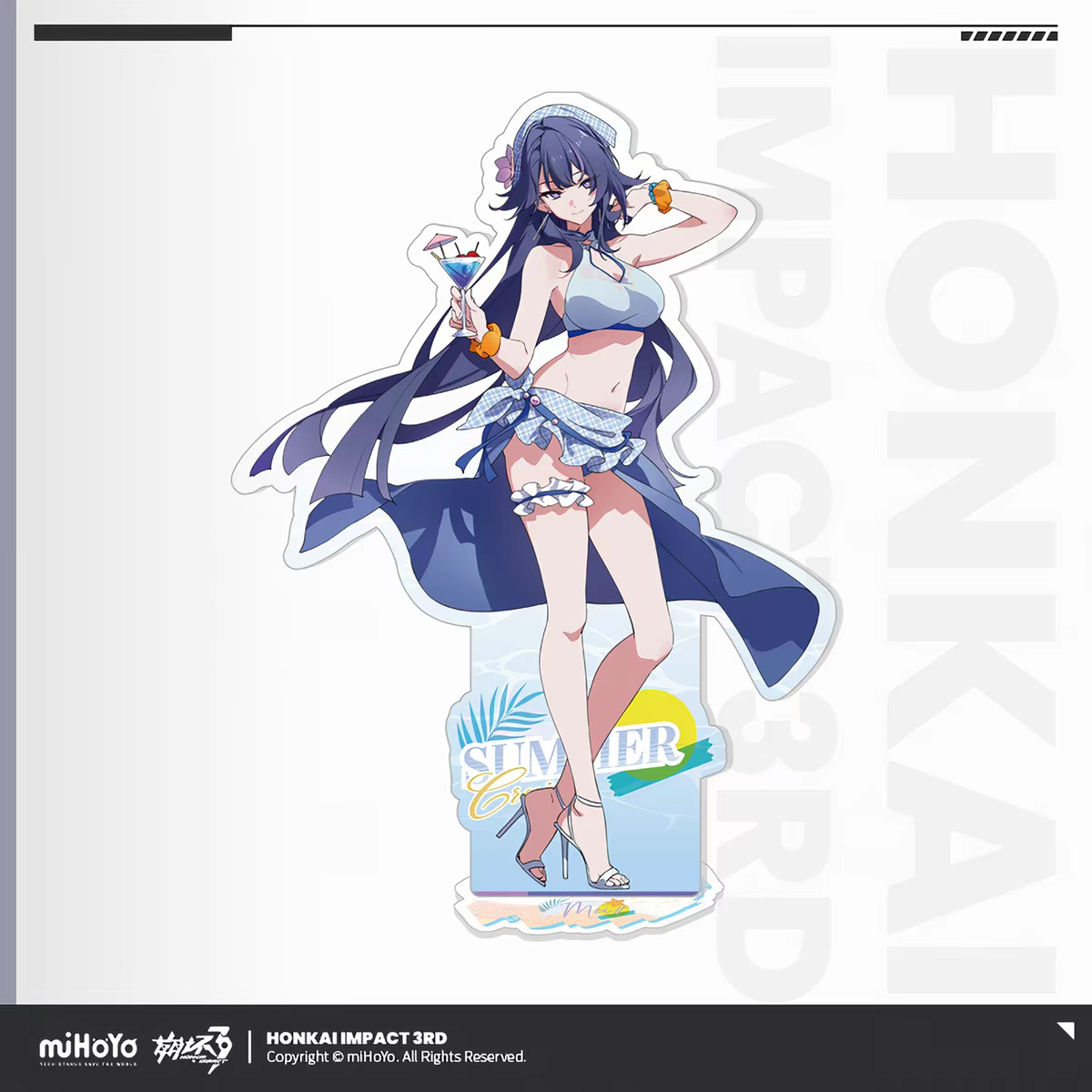 Honkai Impact 3 Summer Cruise Vol.6 Acrylic Stand Raiden Mei Grey Blue Bikini Navy Wrap Cocktail miHoYo
