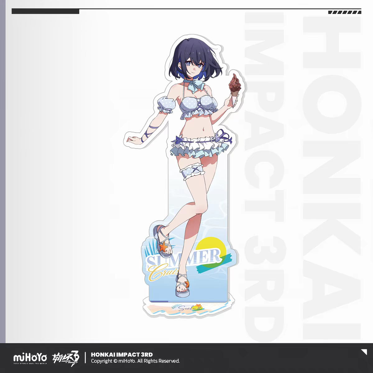 Honkai Impact 3 Summer Cruise Vol.6 Acrylic Stand Seele Vollerei White Ruffled Bikini Ice Cream miHoYo