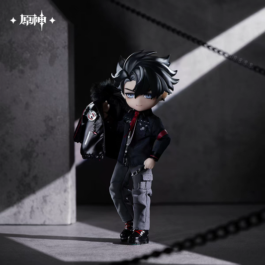 Genshin Impact Wriothesley Articulated Doll Standing Pose Jacket Over Shoulder Wolf Badge Detail miHoYo