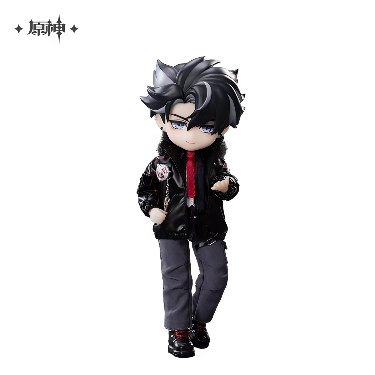 Genshin Impact Wriothesley Outfit Change Articulated Doll Full Body Front View Black Leather Jacket miHoYo