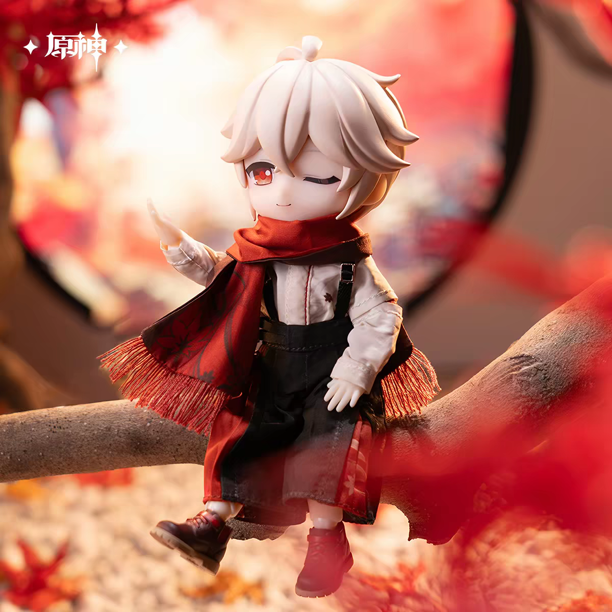 Genshin Impact Kazuha Impression Costume Doll Perched Branch Wink Expression Red Shawl miHoYo