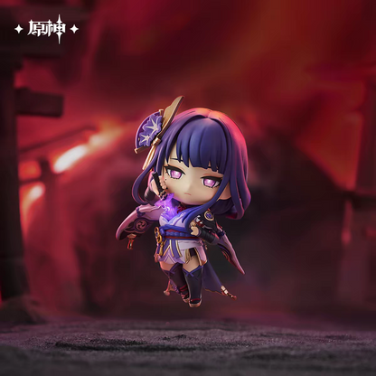 Genshin Impact Raiden Shogun Nendoroid Flying Battle Pose Crescent Blade Purple Energy Torii Gate miHoYo