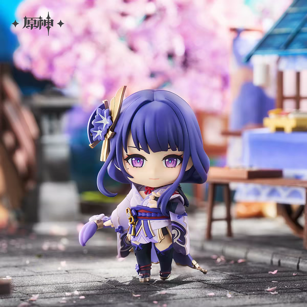 Genshin Impact Raiden Shogun Nendoroid Running Pose Violet Eyes Cherry Blossom Inazuma City miHoYo