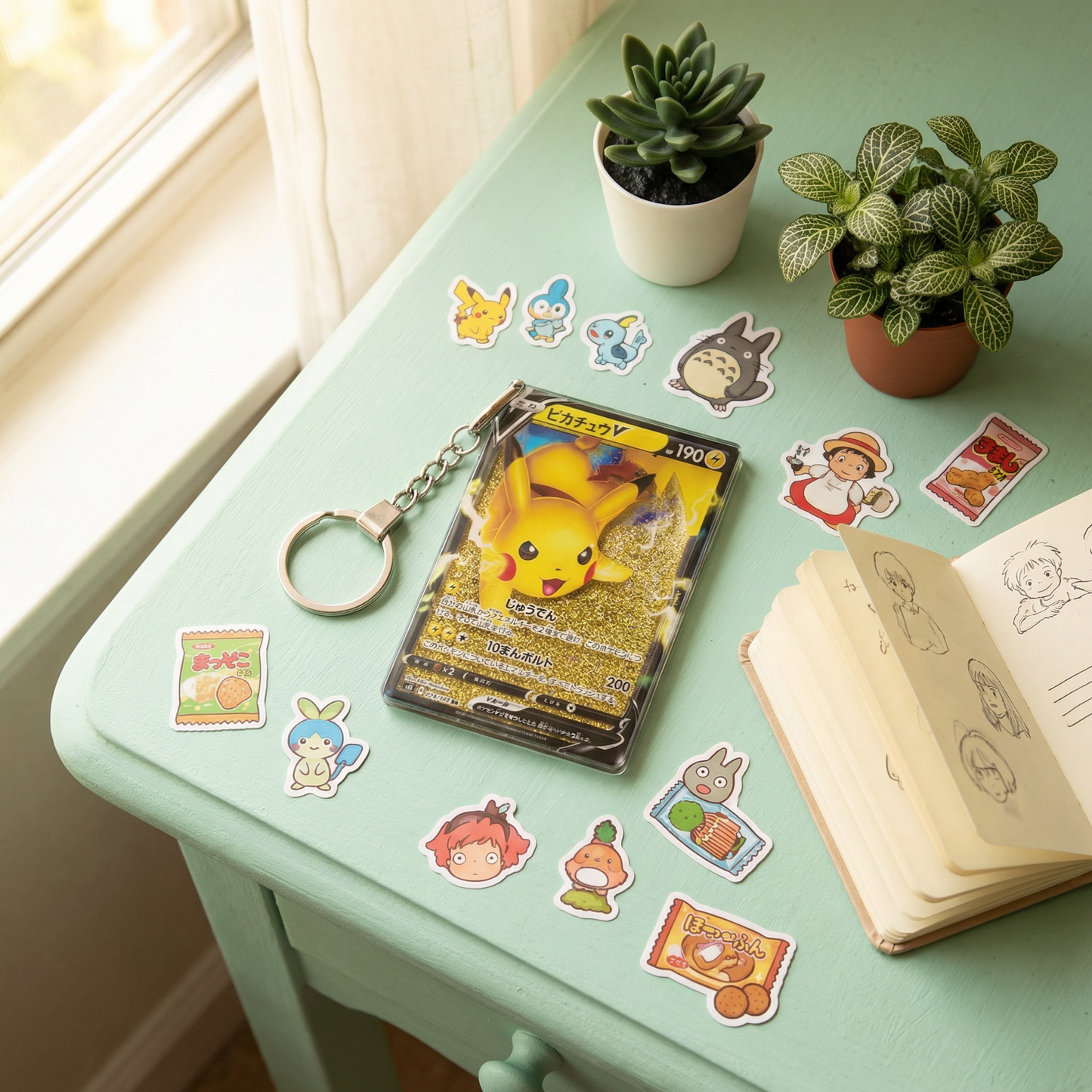 Pikachu Quicksand Keychain Figurine – Pokémon Liquid Sand Stress Relief Toy