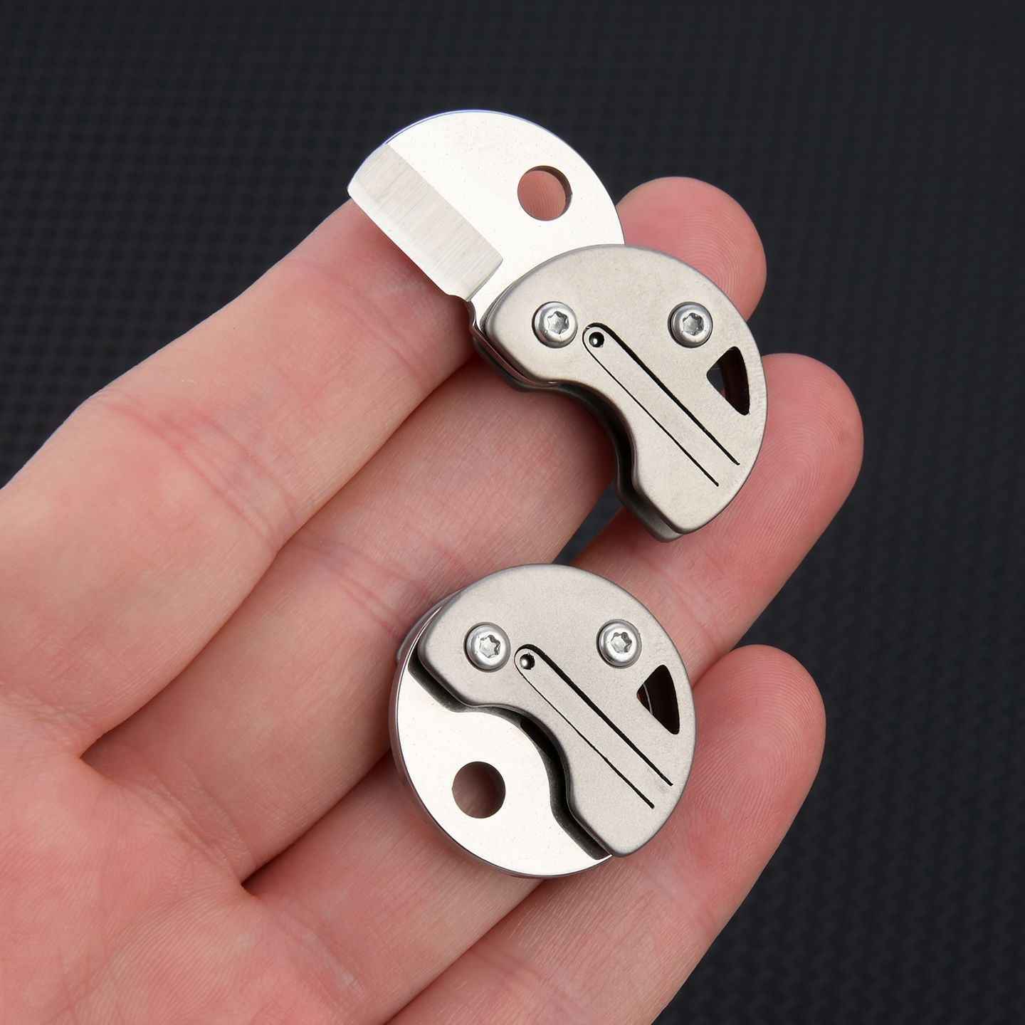 Titanium Mini Folding Coin Knife - Keychain Utility Tool