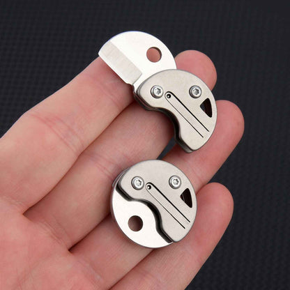 Titanium Mini Folding Coin Knife - Keychain Utility Tool
