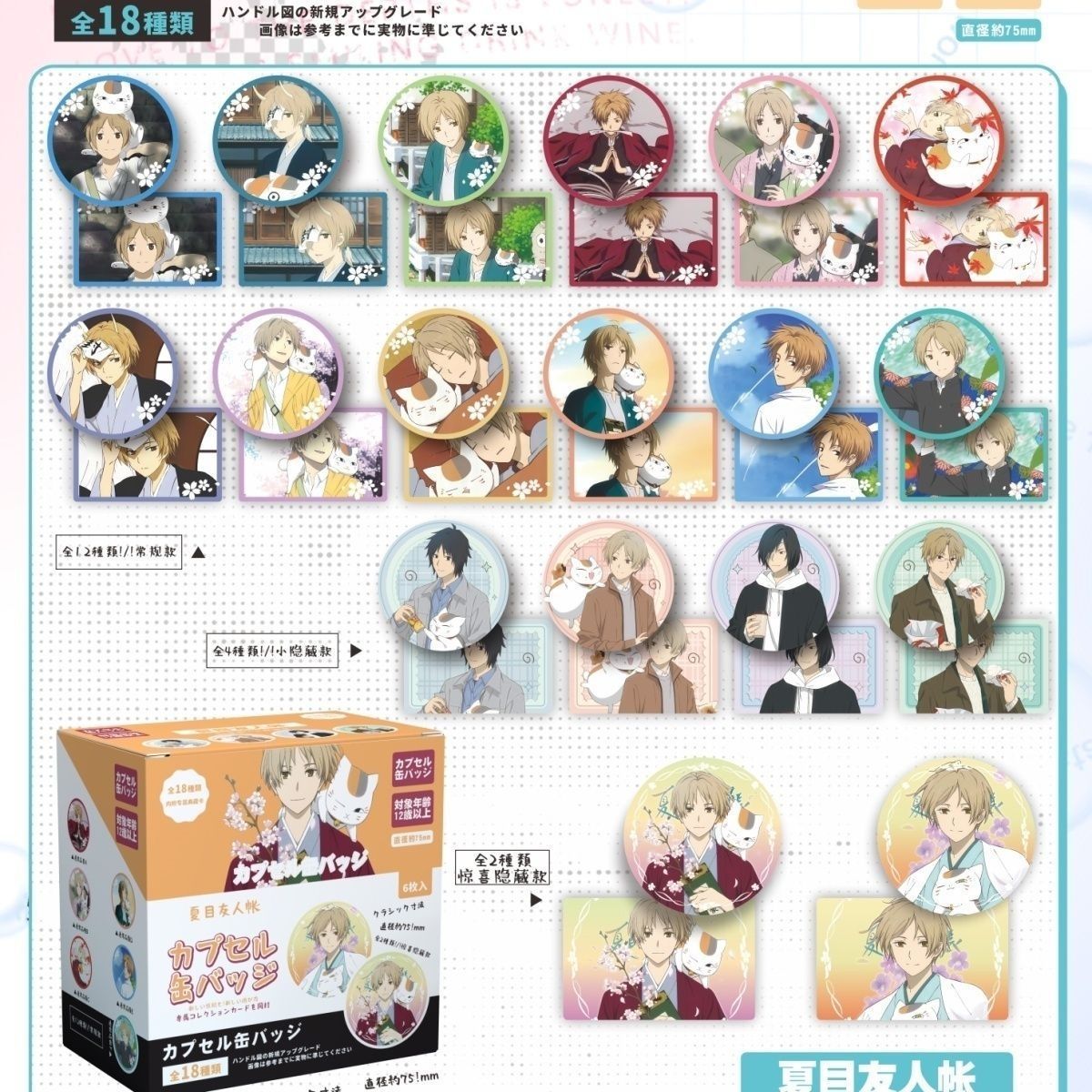 75mm Anime Enamel Pin Badge Blind Box Set
