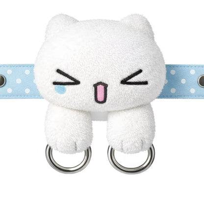 Cute Plush Angry Cat Keychain Bag Charm 4-Pack Set