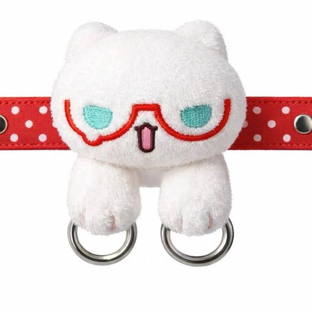 Cute Plush Angry Cat Keychain Bag Charm 4-Pack Set