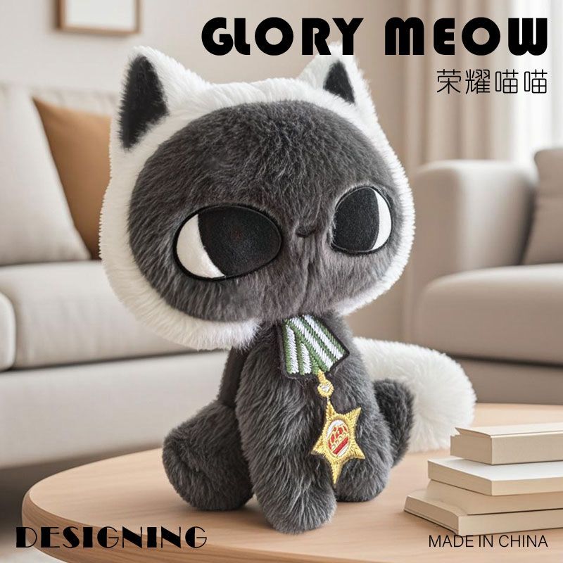 Big Head Star Moon Cat Plush Stuffed Animal Doll Cute Gift