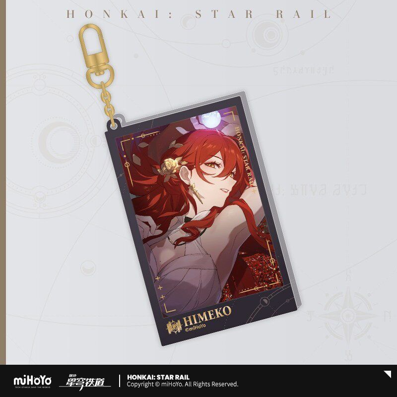 Official Honkai Star Rail Himeko Train Departure Countdown glitter charm with gold-tone clasp