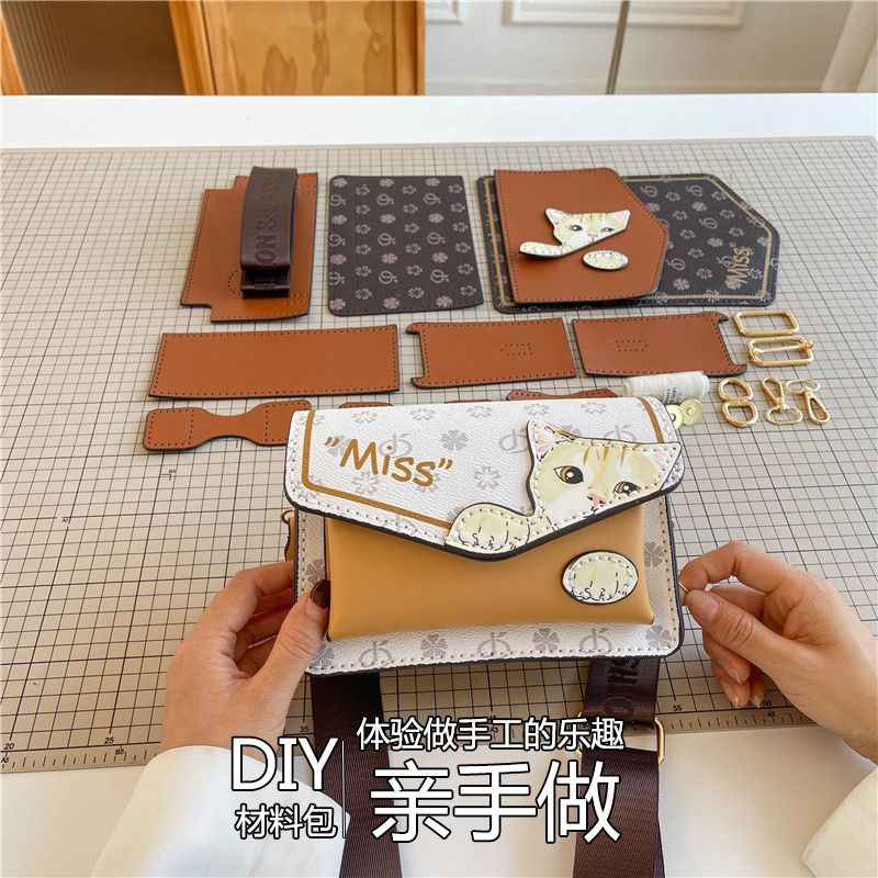 DIY Kitten Square Bag Kit - Handmade Cat