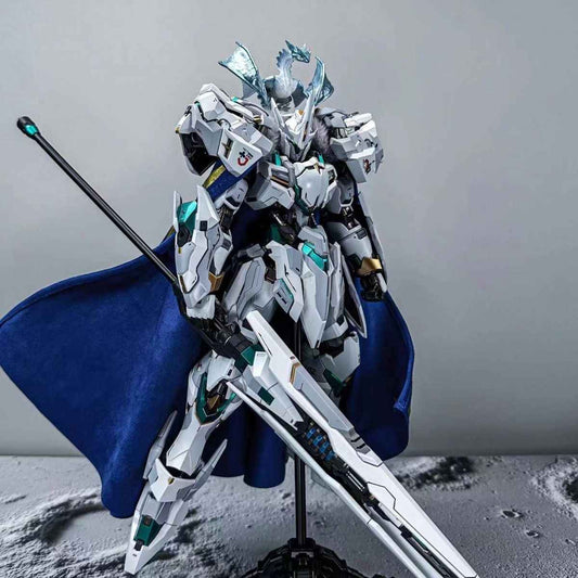 Lancelot Wide-Cut Cape in Cyan with Gold Foil & Flex Mane