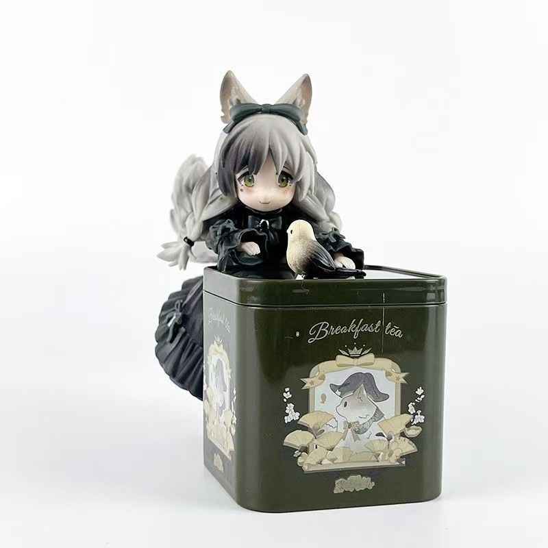 RIBOSESTAR Onmyoji Cat Figure | Adorable Kitten/Tanuki Anime Statue for Collectors