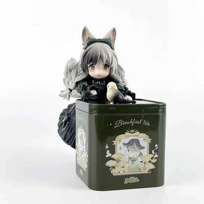RIBOSESTAR Onmyoji Cat Figure | Adorable Kitten/Tanuki Anime Statue for Collectors