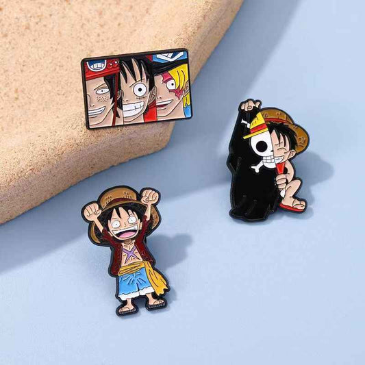 One Piece Luffy Enamel Pin | Cute Anime Lapel Pin