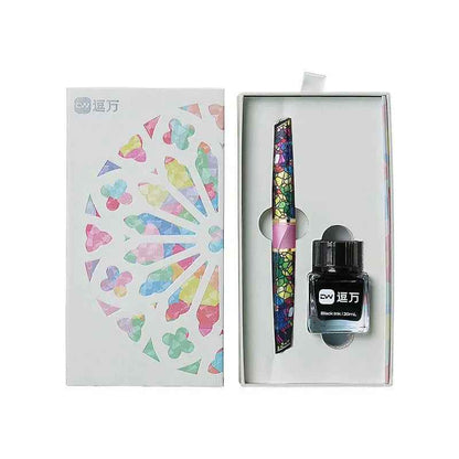 European Retro Pen Set: Stained Glass Design, Holiday Gift