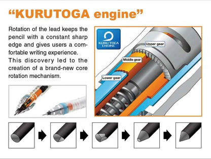 Uni Kuru Toga Roulette Mechanical Pencil,0.5 mm Gun Metallic Body - TTpen
