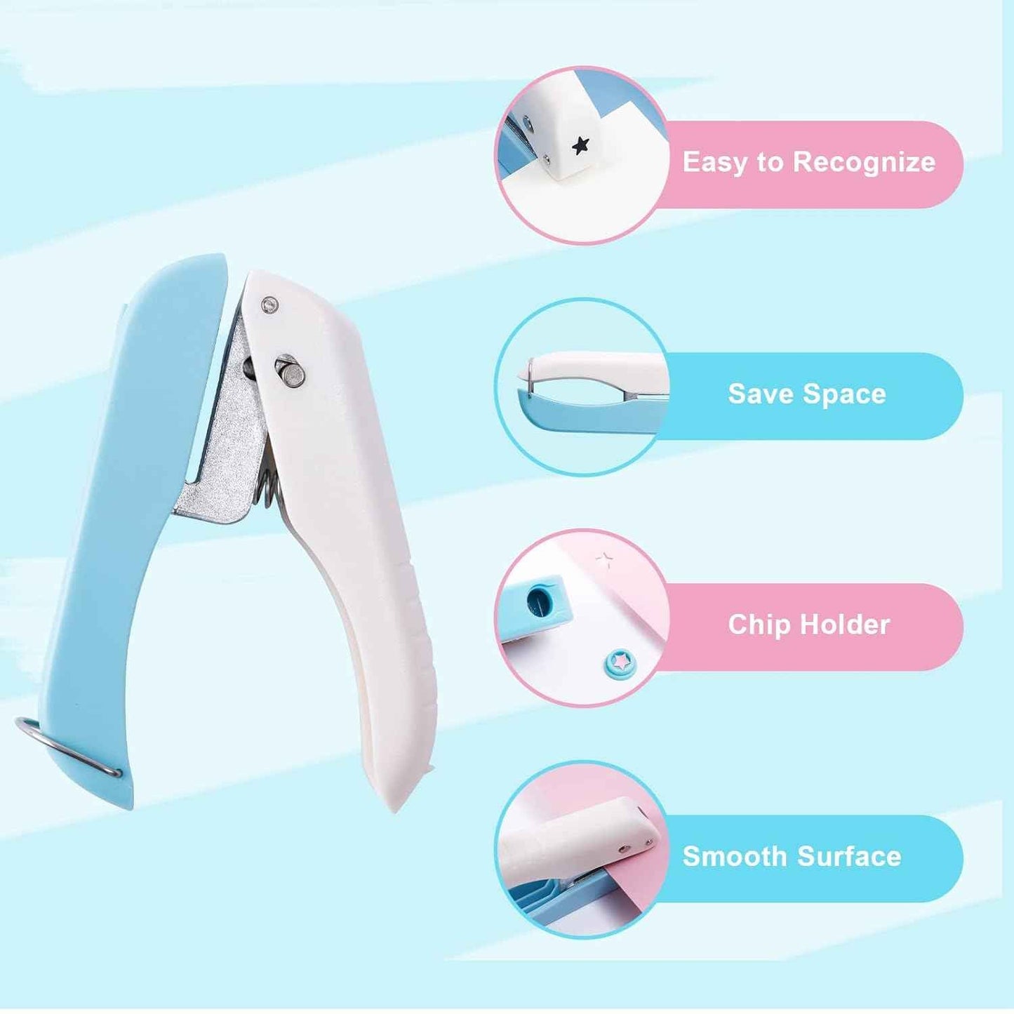 3 Pack Paper Craft Hole Punch Shapes,1/4 Inch
