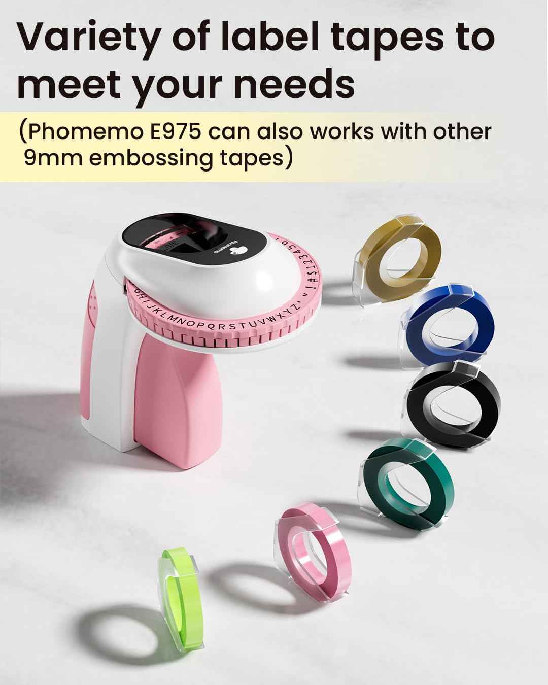 Phomemo E975 Embossing Label Maker Machine with 6 Tapes - TTpen