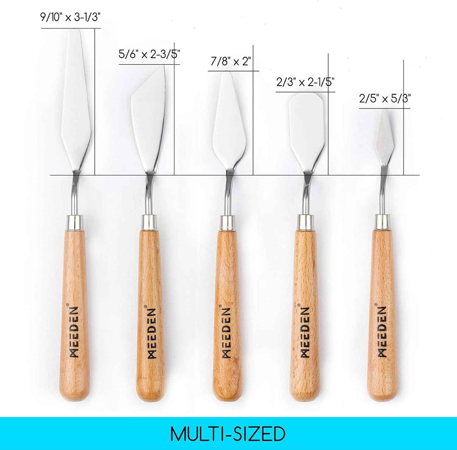 MEEDEN 5Pcs Palette Knife Set for Oil Canvas Acrylic Painting