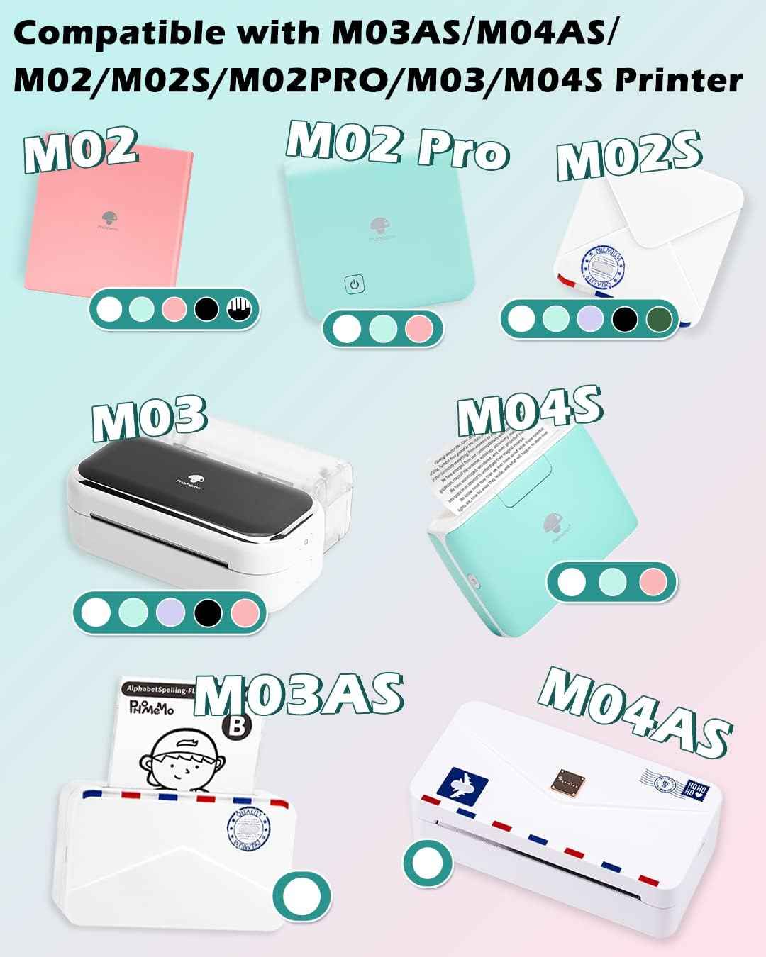 Phomemo Light Pink/Blue/Purple Thermal Sticker Paper 50mm for T02 M02 M04S Printer - TTpen