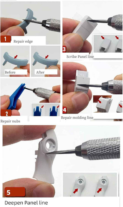 Trigone Chisel Versertile Panel Line For Hobbies Mecha Scale Model - TTpen