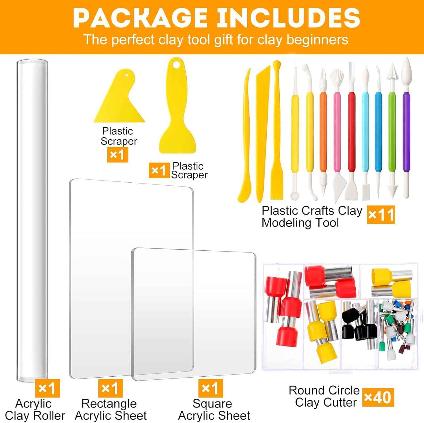 56Pcs Polymer Clay Cutters Tools for DIY Craft