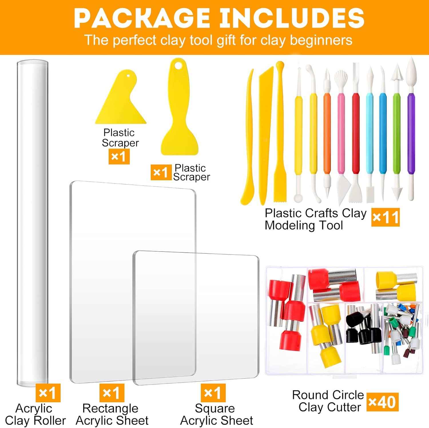 56Pcs Polymer Clay Cutters Tools for DIY Craft