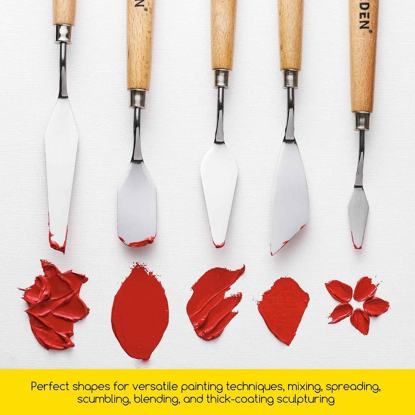MEEDEN 5Pcs Palette Knife Set for Oil Canvas Acrylic Painting