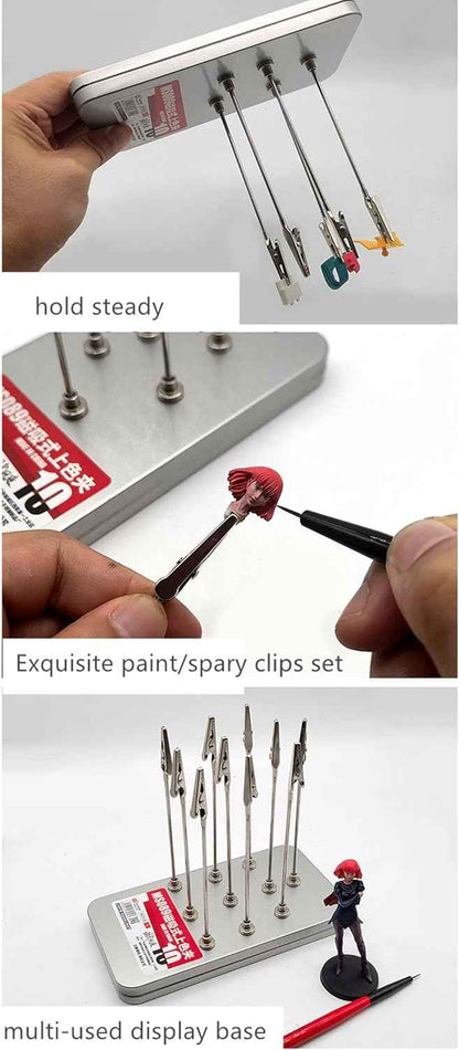 10 Magnetic Alligator Clip Sticks for Plastic Model Color Spray Paint - TTpen