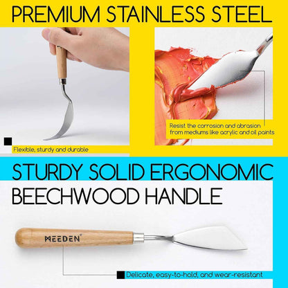 MEEDEN 5Pcs Palette Knife Set for Oil Canvas Acrylic Painting