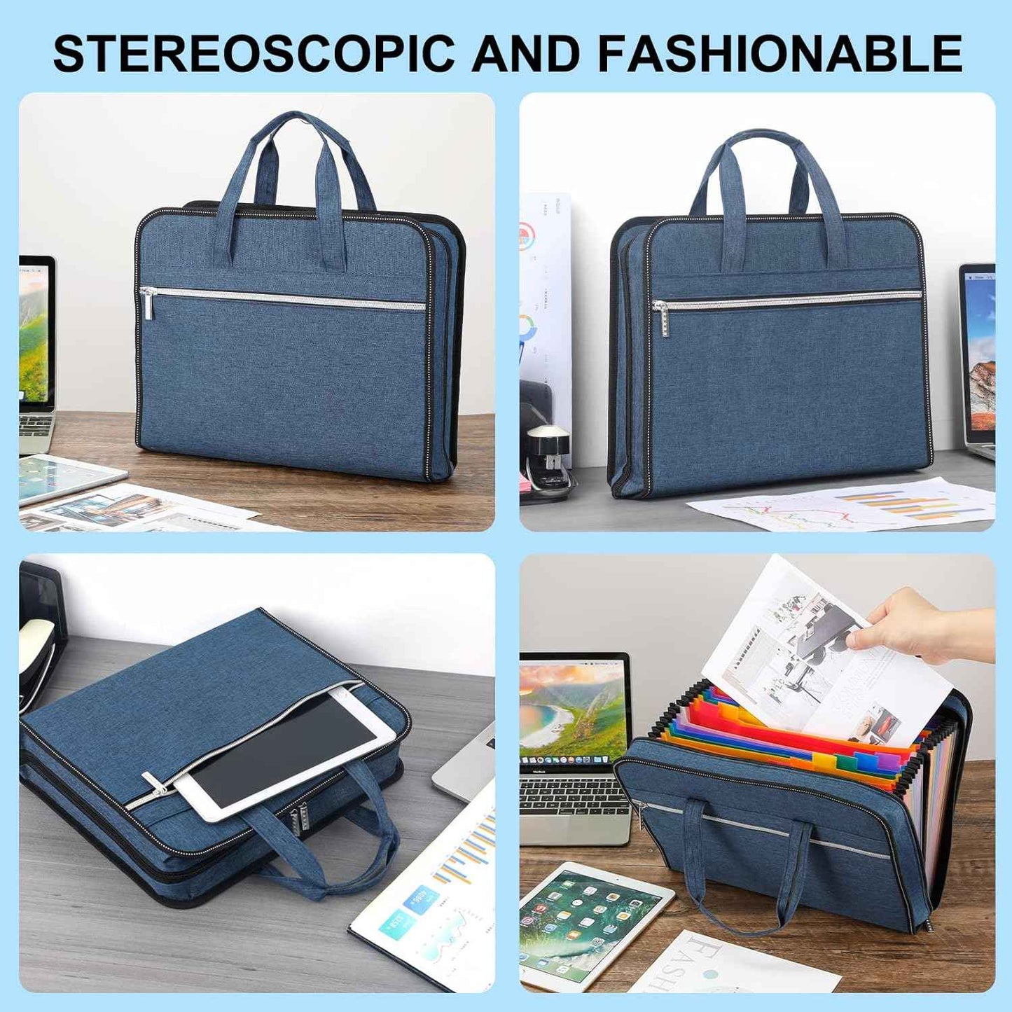 26 Pockets Expanding A4 File Folder Organizer with Handle - TTpen