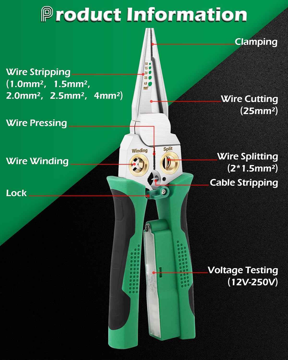 8 In 1 Wire Stripper with Voltage Tester