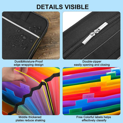 26 Pockets Expanding A4 File Folder Organizer with Handle - TTpen