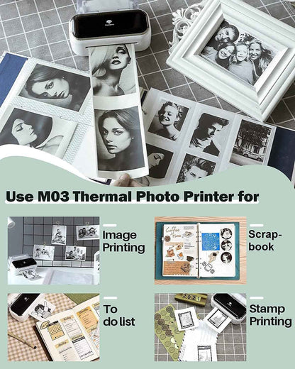 Phomemo M03 Portable Bluetooth Printer for 2-3 Inch Width Thermal Paper - TTpen