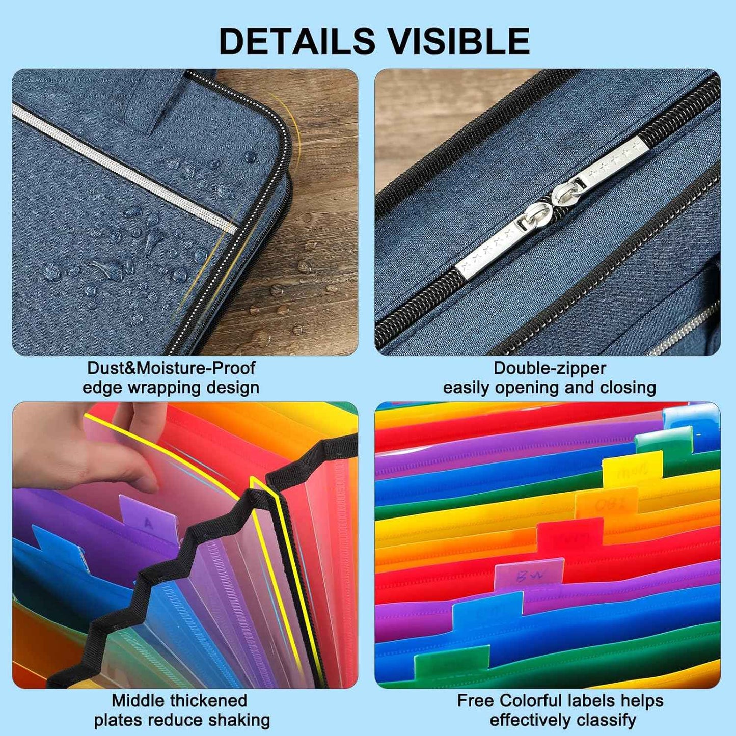 26 Pockets Expanding A4 File Folder Organizer with Handle - TTpen