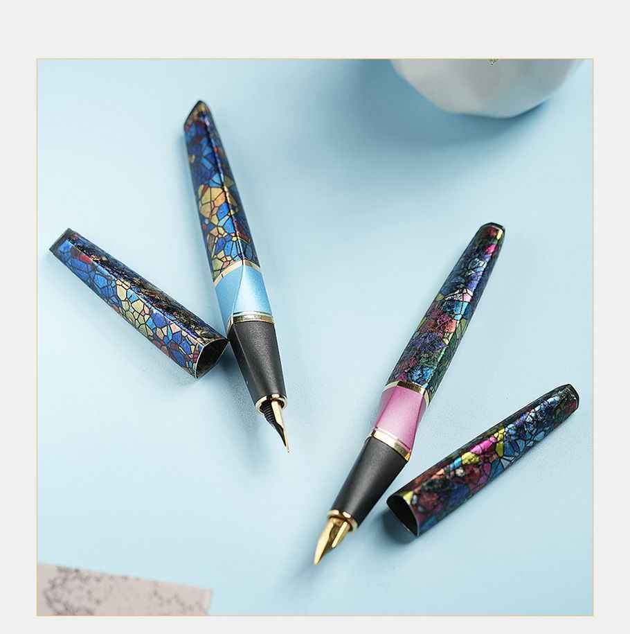 European Retro Pen Set: Stained Glass Design, Holiday Gift