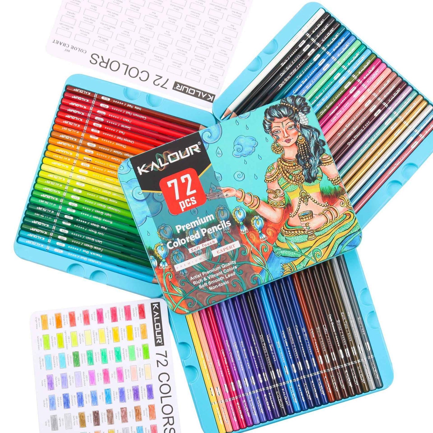 KALOUR 72 Premium Colored Pencils Set for Drawing Sketching Shading - TTpen