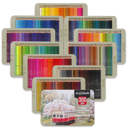 KALOUR 300 Colors Professional Colored Pencils Set Tin Box - TTpen