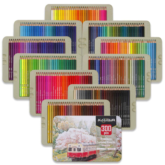 KALOUR 300 Colors Professional Colored Pencils Set Tin Box - TTpen