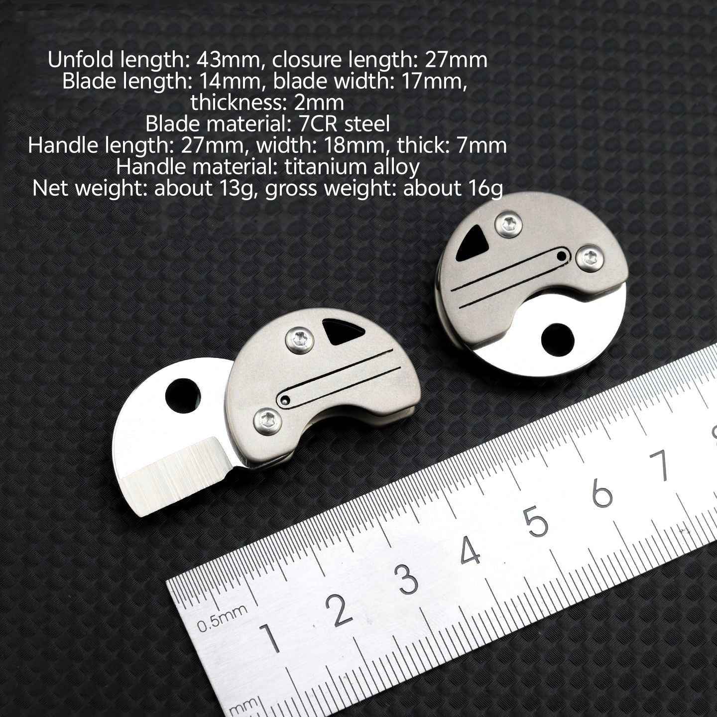 Titanium Mini Folding Coin Knife - Keychain Utility Tool