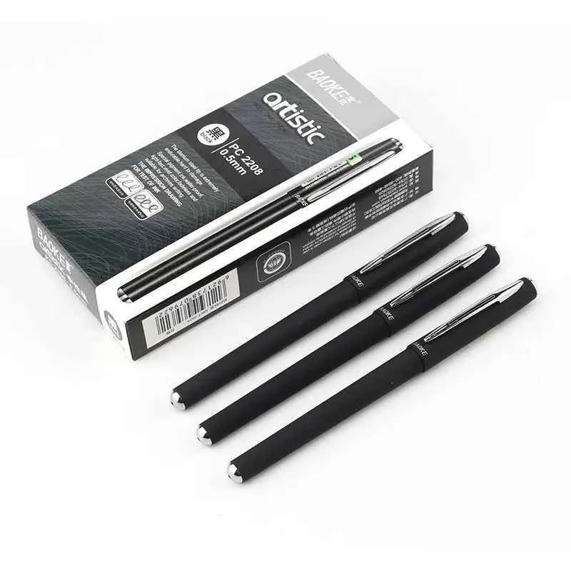Baoke Artistic Gel Black Ink Pen PC2208 (Pack of 12)