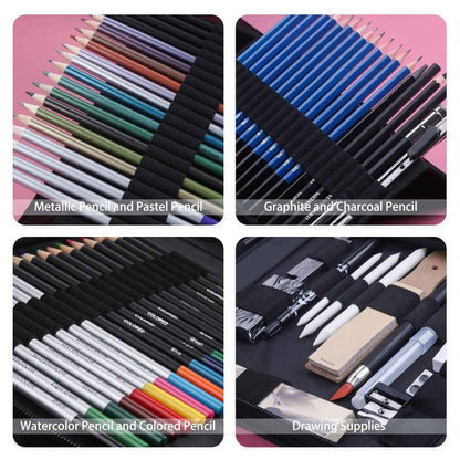 KALOUR 83 Piece Art Drawing Supplies Colored Sketching Pencils Set - TTpen