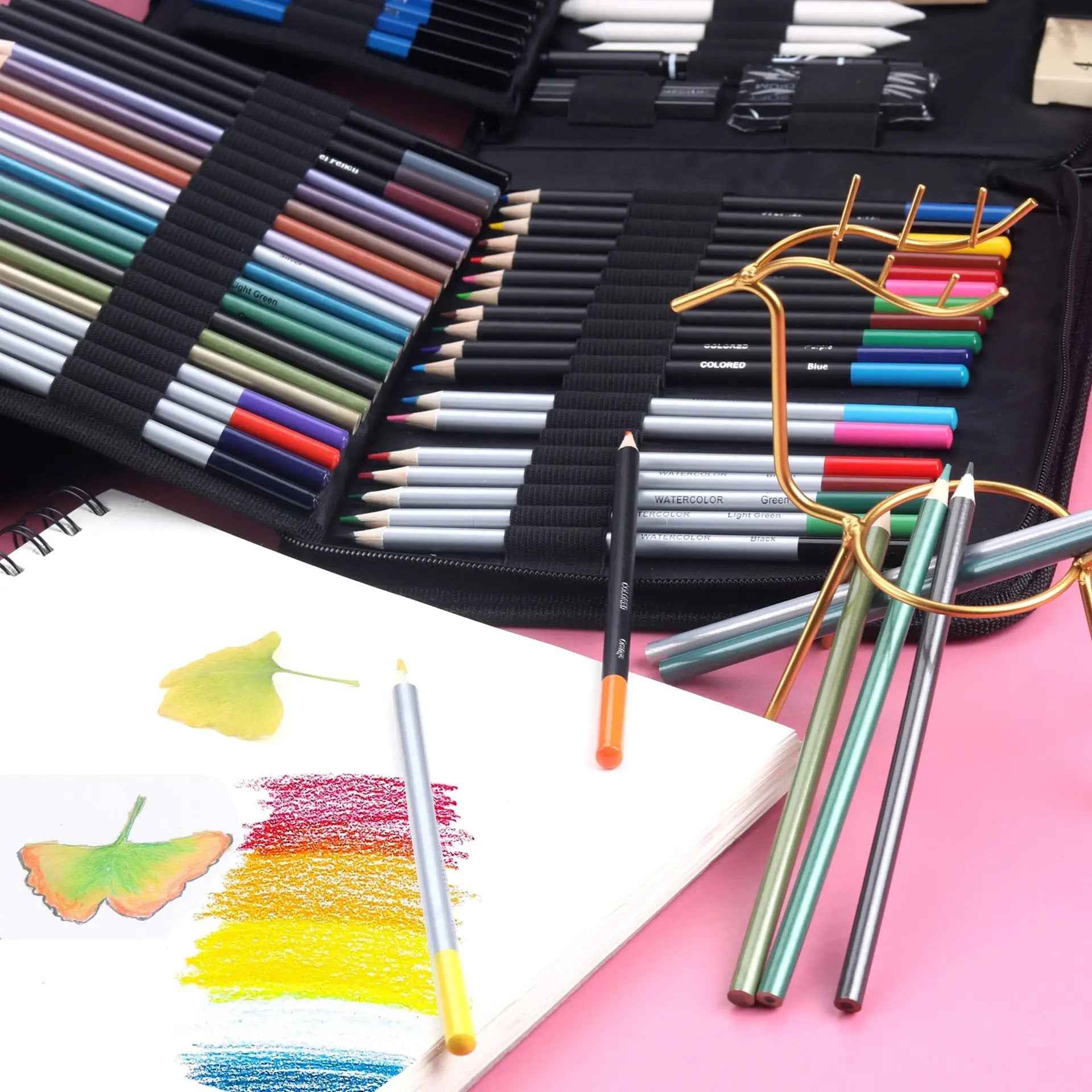 KALOUR 83 Piece Art Drawing Supplies Colored Sketching Pencils Set - TTpen