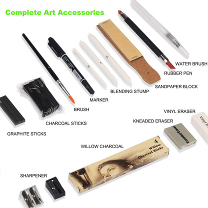 KALOUR 83 Piece Art Drawing Supplies Colored Sketching Pencils Set - TTpen